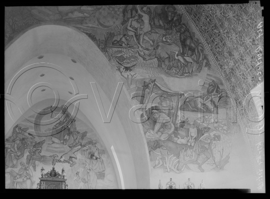 Glassplate negativ og negativ bladfilm. Monumentalmalerier