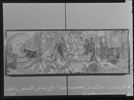 Glassplate negativ og negativ bladfilm. Monumentalmalerier