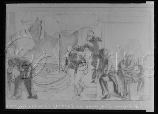 Glassplate negativ og negativ bladfilm. Monumentalmalerier