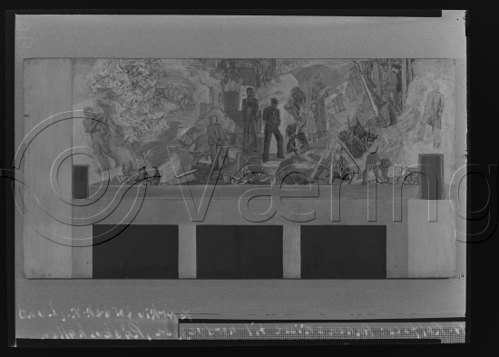 Glassplate negativ og negativ bladfilm. Monumentalmalerier