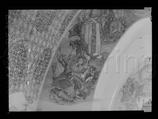 Glassplate negativ og negativ bladfilm. Monumentalmalerier