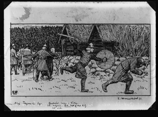 I samlet fotoeske med tittel Snorre tegninger