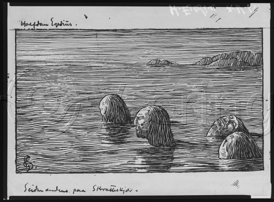 I samlet fotoeske med tittel Snorre tegninger