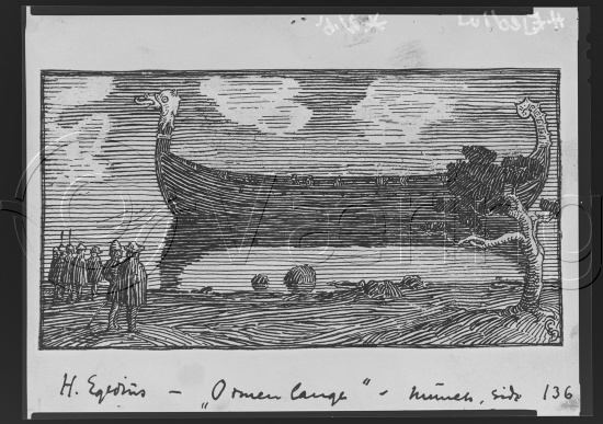 I samlet fotoeske med tittel Snorre tegninger