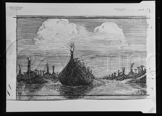 I samlet fotoeske med tittel Snorre tegninger