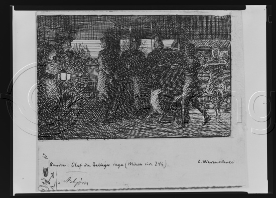 I samlet fotoeske med tittel Snorre tegninger