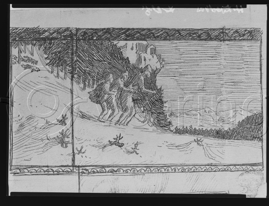 I samlet fotoeske med tittel Snorre tegninger