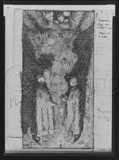 I fotoeske med Snorre tegninger