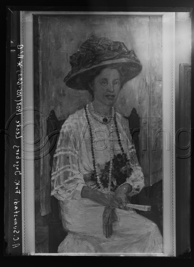 Glassplate og negativ bladfilm