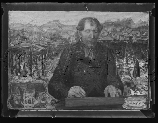 Glassplate og negativ bladfilm