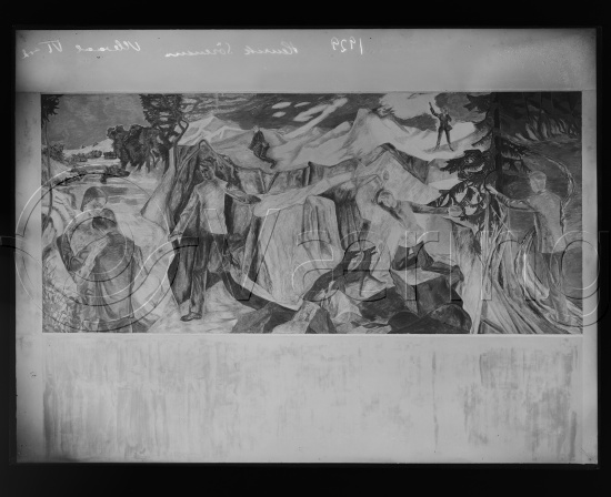 Glassplate og negativ bladfilm