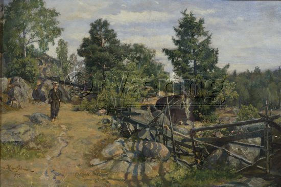 Jørgen Sørensen ( 1861-1894), 
Size: 44x65 cm. 
Genre: Painting, 
Location: Private