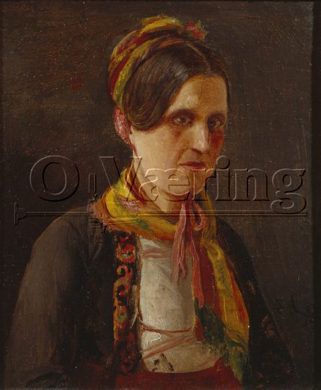 Adolph Tidemand (1814-1876), 
Size: 16.5x14 cm, 
Location: Private, 