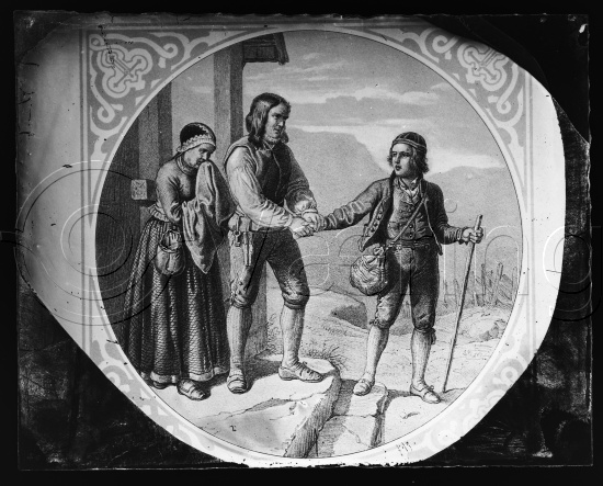 Glassplate og negativ bladfilm