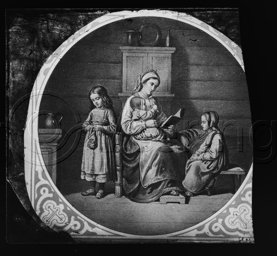 Glassplate og negativ bladfilm