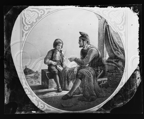 Glassplate og negativ bladfilm