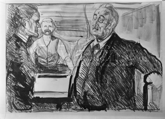 Fabrikkeier D. i samtale med Munch 1916. 
Negativer fra Væringsamlingen 


, Edvard Munch (1863-1944), 
Photo: O.Væring 