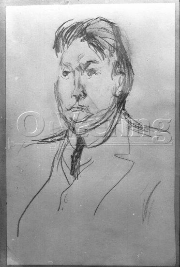 Forfatteren Sigurd Mathisen 
Negativer fra Væringsamlingen 

, Edvard Munch (1863-1944), 
Photo: O.Væring 
