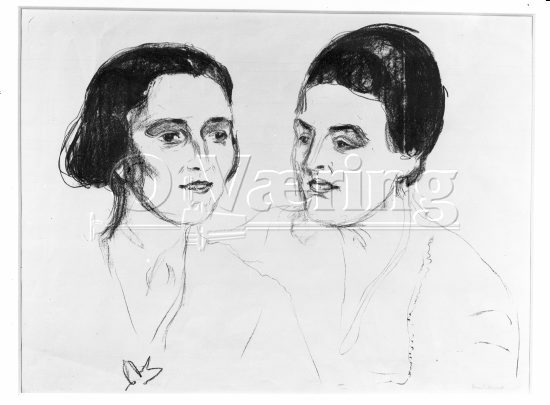 Portrett av 2 kvinner 
Negativer fra Væringsamlingen 


, Edvard Munch (1863-1944), 
Photo: O.Væring 