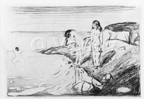 Badende piker 
Negativer fra Væringsamlingen 


, Edvard Munch (1863-1944), 
Photo: O.Væring 