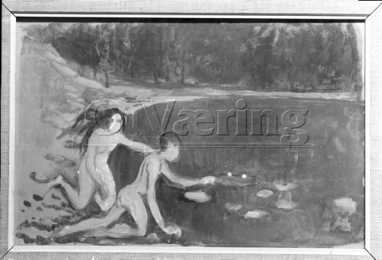 Ved et skogtjern med vannliljer 
Negativer fra Væringsamlingen Edvard Munch (1863-1944), 
Photo: O.Væring Eftf AS

