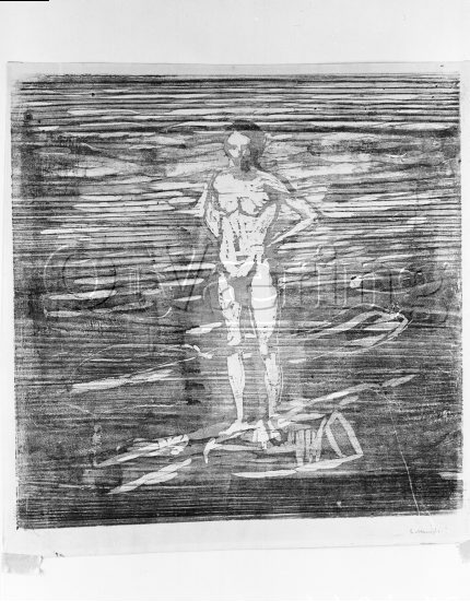 Badende mann 
Negativer fra Væringsamlingen Edvard Munch (1863-1944), 
Photo: O.Væring Eftf AS

