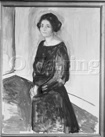 Dame i blått 
Negativer fra Væringsamlingen 


, Edvard Munch (1863-1944), 
Photo: O.Væring 