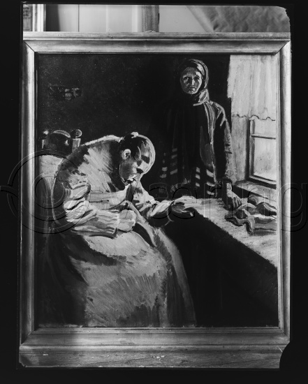 Glassplate og negativ bladfilm