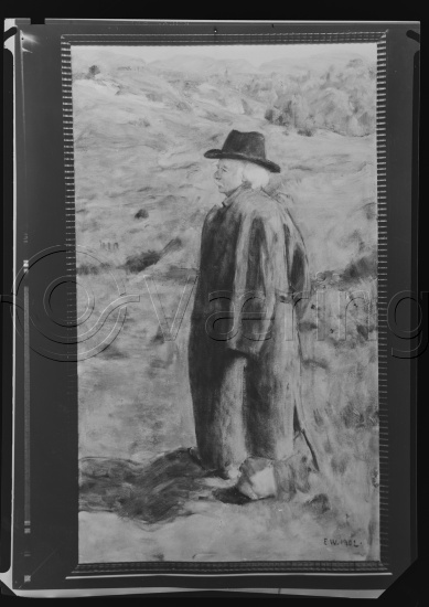 Glassplater og negativ film / I fotoeske med Div portretter Edvard Grieg