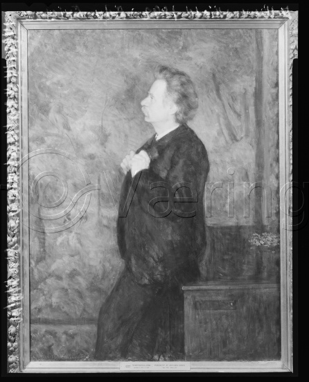 Glassplater og negativ film / I fotoeske med Div portretter Edvard Grieg