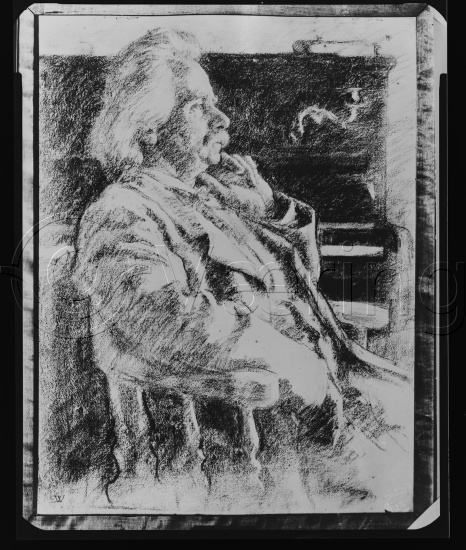 Glassplater og negativ film / I fotoeske med Div portretter Edvard Grieg