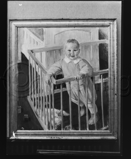 Glassplate og negativ bladfilm / I fotoeske med barneportretter