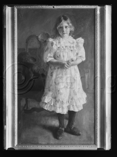 Glassplate og negativ bladfilm / I fotoeske med barneportretter