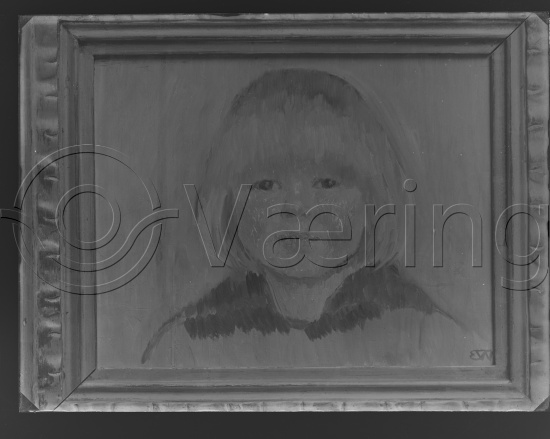 Glassplate og negativ bladfilm / I fotoeske med barneportretter