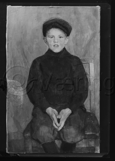 Glassplate og negativ bladfilm / I fotoeske med barneportretter