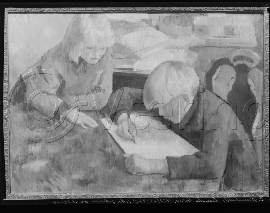 Glassplate og negativ bladfilm / I fotoeske med barneportretter