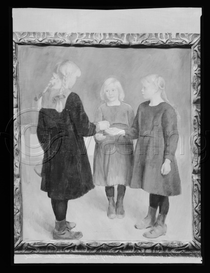 Glassplate og negativ bladfilm / I fotoeske med barneportretter