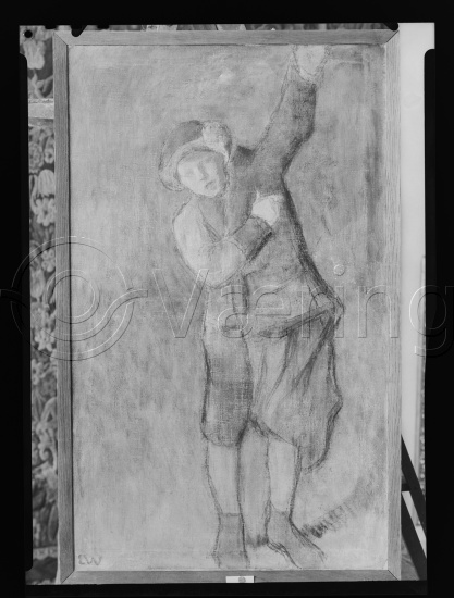 Glassplate og negativ bladfilm / I fotoeske med barneportretter