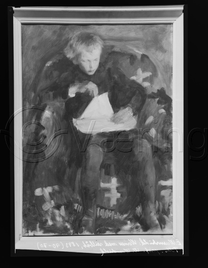 Glassplate og negativ bladfilm / I fotoeske med barneportretter