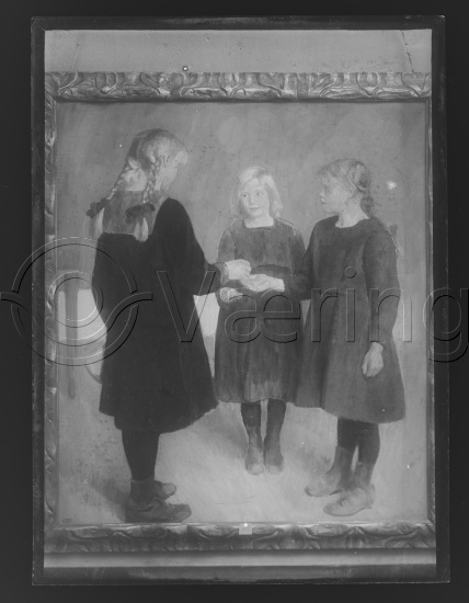 Glassplate og negativ bladfilm / I fotoeske med barneportretter