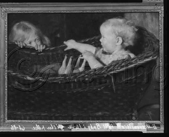 Glassplate og negativ bladfilm / I fotoeske med barneportretter