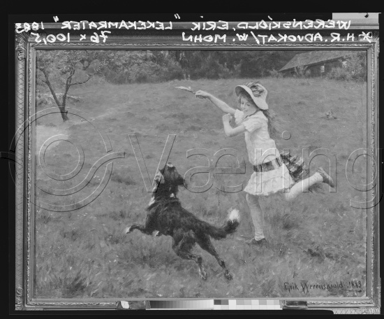 Glassplate og negativ bladfilm / I fotoeske med barneportretter