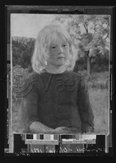 Glassplate og negativ bladfilm / I fotoeske med barneportretter