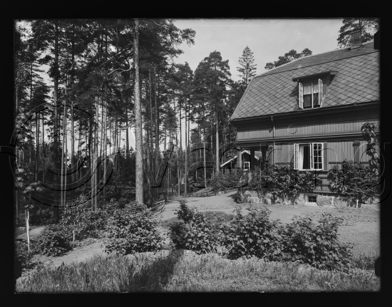 I fotoeske med tittel Erik Werenskiold - Private hjem. 

Glassplater