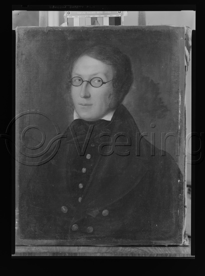 Glassplate og negativ film / I fotoeske med tittel Henrik Wergeland