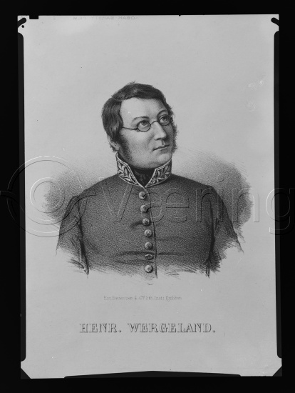 Glassplate og negativ film / I fotoeske med tittel Henrik Wergeland
