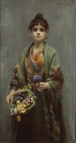 I 1887 stilte hun ut på Høstutstillingen i Kristiania og på Salonen i Paris. Samme år som hun malte bilde deltok hun på Verdensutstillingen i Paris i 1889 med et selvportrett i pastell.