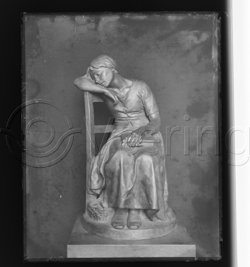 Glassplater og negativ film / I fotoeske med teksten diverse skulpturer / 18/24 glassplater