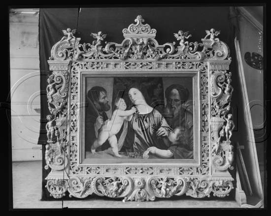 Glassplate og negativ bladfilm / I fotoeske med ulike portretter / glassplate