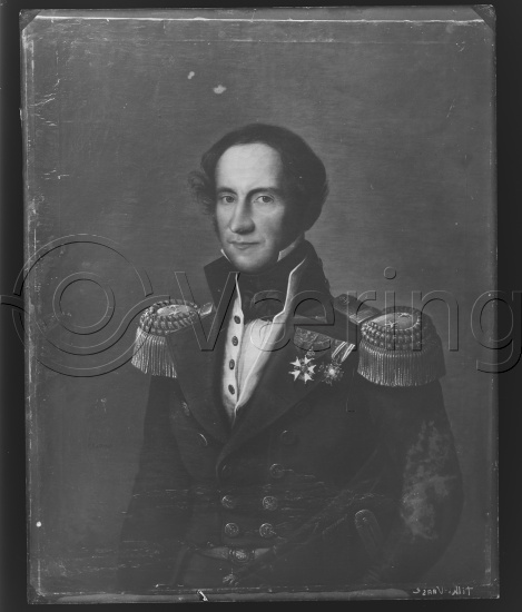 Glassplate og negativ bladfilm / I fotoeske med ulike portretter / glassplate